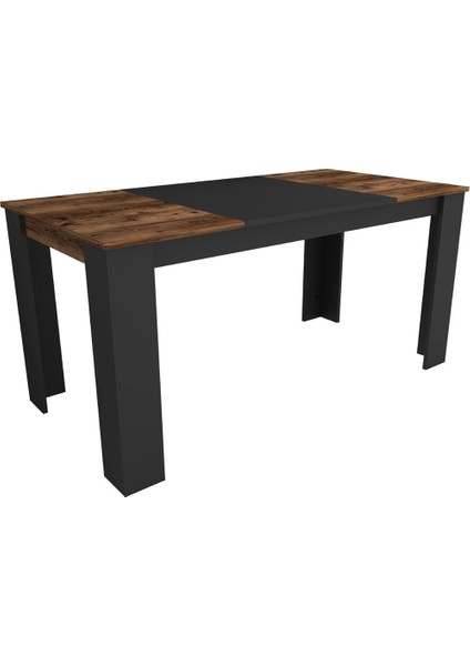 Line Modern Tasarım Yemek Mutfak Masası Ceviz, Siyah - Line fırsatları