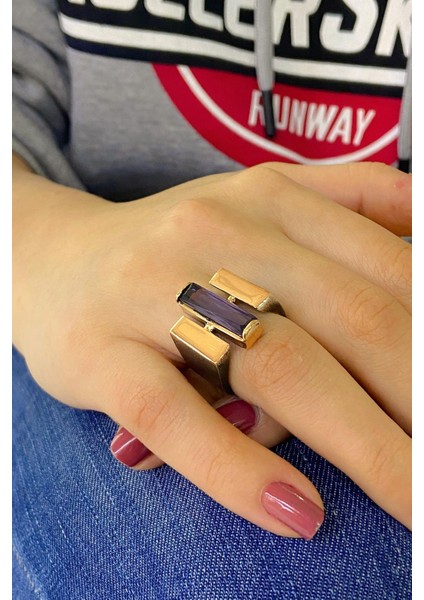 Baget Ametist El Üretimi Özel Tasarım 925 Gümüş Yüzük fiyatları