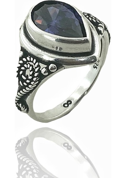 925 Ayar Ametist Taşlı Otantik Üst Kalite Gümüş Yüzük fiyatları