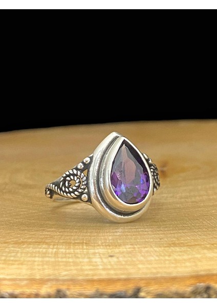 925 Ayar Ametist Taşlı Otantik Üst Kalite Gümüş Yüzük modelleri