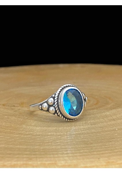 925 Gümüş Aquamarine Taşlı Otantik Kadın Yüzük modelleri