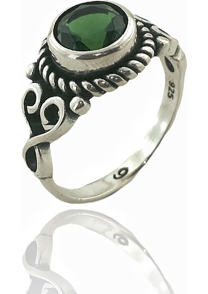 925 Ayar Zümrüt Taş Otantik Üst Kalite Gümüş Yüzük fiyatları