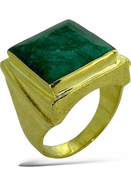14 Ayar Altın Doğal Zümrüt Taş Özel Tasarım Erkek Yüzük fiyatları