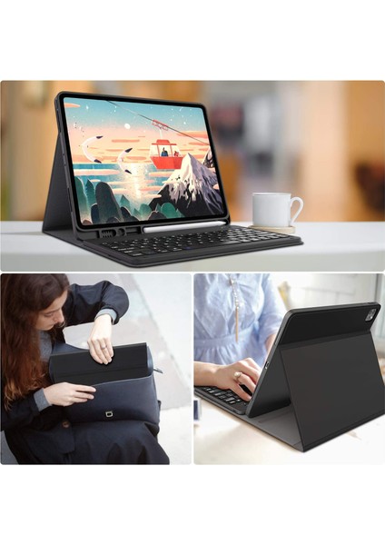 Apple iPad Pro 11 2022 2021 2020 2 3 4 Nesil Uyumlu Bluetooth Klavyeli Kılıf Kalem Bölmeli fırsatları