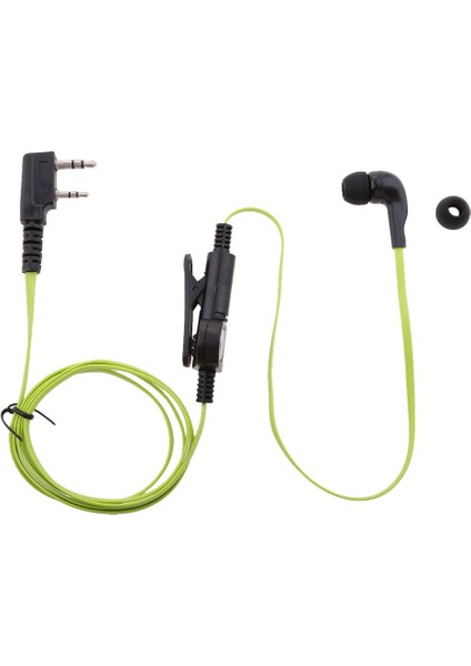 Kulaklık Mikrofonu Düz Kablosu Radyo 2 Pin Yeşil (Yurt Dışından)