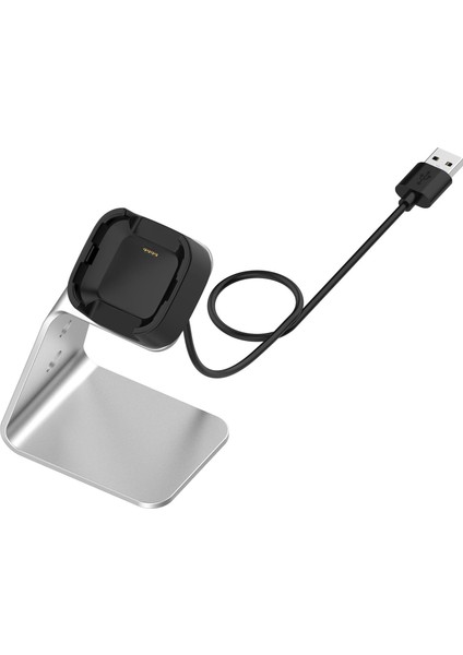Metal USB Şarj Kablosu Dock Cradle Istasyonu Şarj Için - Gümüş (Yurt Dışından)