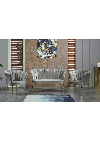 Har Design Papatyaçay Seti Koltuk Takımı Gri