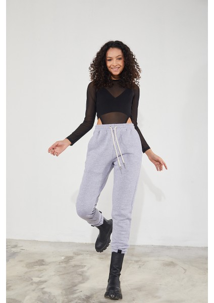 Kadın Basic 3 Iplik Şardonlu Paçası Lastikli Kalın Jogger Eşofman Altı fiyatları