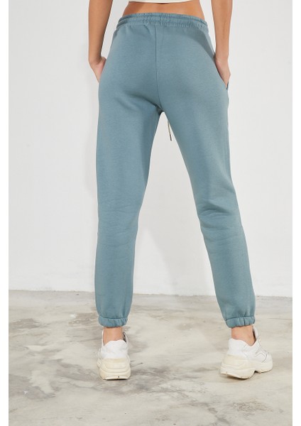 Kadın Basic 3 Iplik Şardonlu Paçası Lastikli Kalın Jogger Eşofman Altı indirimleri