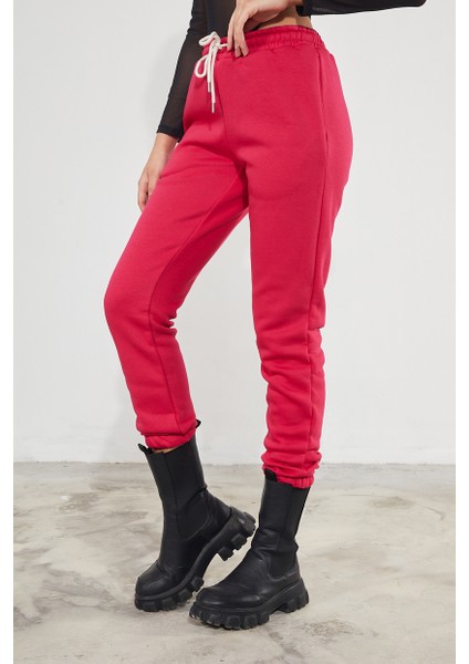 Kadın Basic 3 Iplik Şardonlu Paçası Lastikli Kalın Jogger Eşofman Altı fiyatları