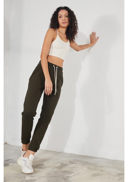 Kadın Basic 3 Iplik Şardonlu Paçası Lastikli Kalın Jogger Eşofman Altı fırsatları