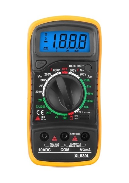 Dijital Multimetre Ölçü Aleti Işıklı Lcd Ekranlı