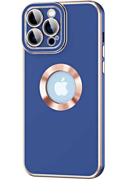 Apple iPhone 12 Pro Kılıf Elma Logosu Açık Kongo Silikon Kapak + Kablo Koruyucu