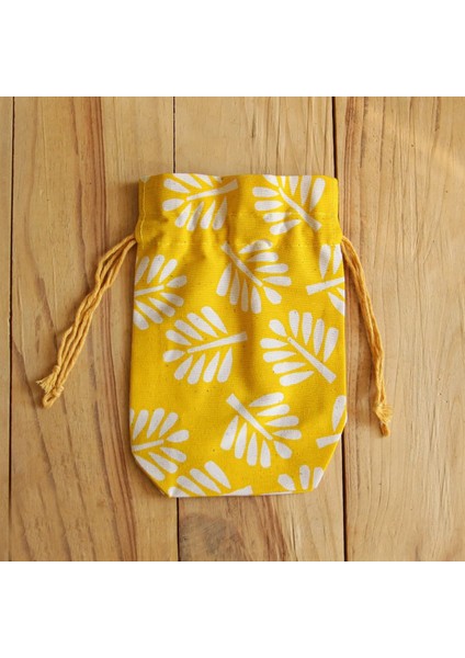 -Mini Kese (Tekli) Sarı - Çevre Dostu - Kanvas - Kumaş fırsatları