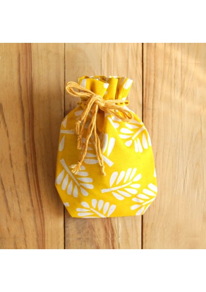 -Mini Kese (Tekli) Sarı - Çevre Dostu - Kanvas - Kumaş