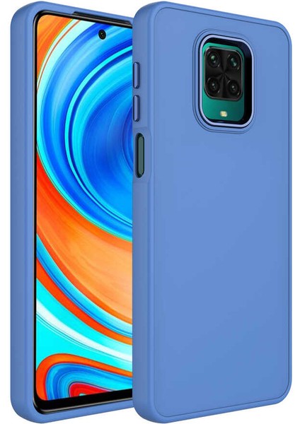 Xiaomi Redmi Note 9s Kılıf Metal Çerçeve ve Buton Tasarımlı Luna Kapak + Kablo Koruyucu