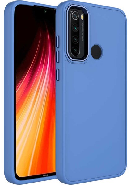 Xiaomi Redmi Note 8 Kılıf Metal Çerçeve ve Buton Tasarımlı Luna Kapak + Kablo Koruyucu