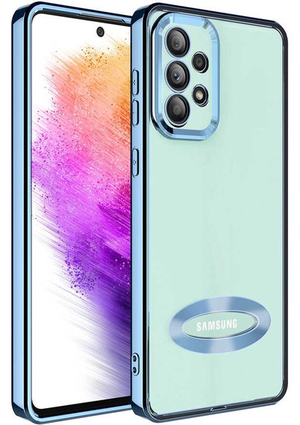 Samsung Galaxy A23 Kılıf Kamera Korumalı Logo Gösteren Omega Kapak + Kablo Koruyucu