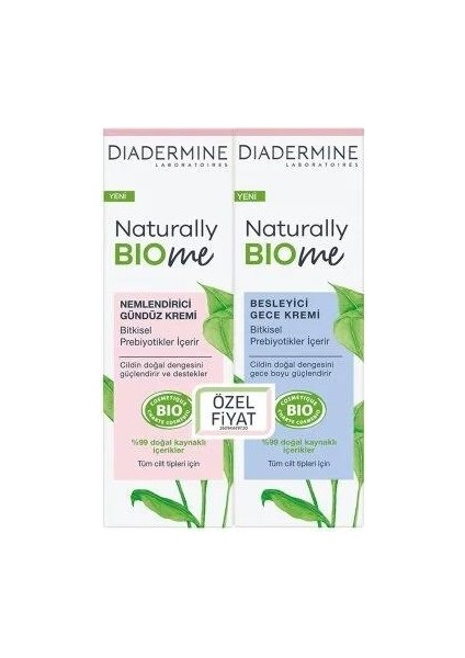 Naturally Biome Nemlendirici 50 ml Gece Kremi + 50 ml Gündüz Kremi