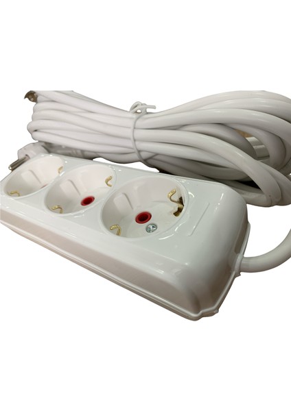 2mt 2 Metre - Isıtıcı Fan Su Sebili Telefon Şarjı Buzdolabı Çamaşır Bulaşık Makinesi Ketıl Ütü LED Tv Televizyon Için 3lü 3 Çıkış Üçlü Türk Malı Grup Elektrik Uzatma Kablo Priz modelleri