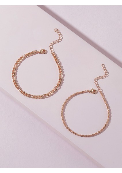 Altın Renk Unisex Şavin ve Burgu Kombin Bileklik - 2122 fiyatları