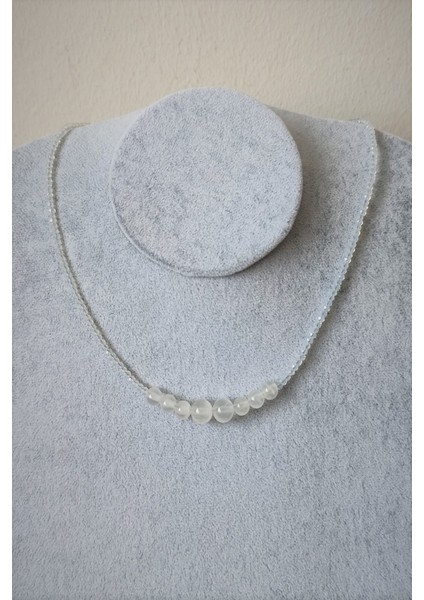 6-8 mm Selenit Doğaltaş Kolye