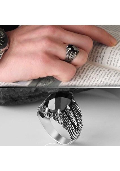 Pençe Model Zirkon Taşlı 925 Ayar Erkek Gümüş Yüzük modelleri