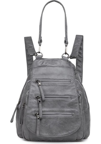 Barcelona Yıkamaderi Kadın Omuz ve Sırt Çantası BC 1685 - Gri