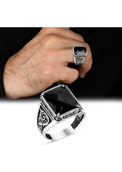 Zirkon Taşlı 925 Ayar Gümüş Erkek Yüzük fırsatları