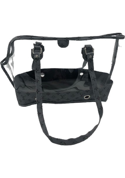 Küçük Irk Köpek Askılı Şeffaf Taşıma Çantası Gri 49 x 15 x 30 cm fiyatları