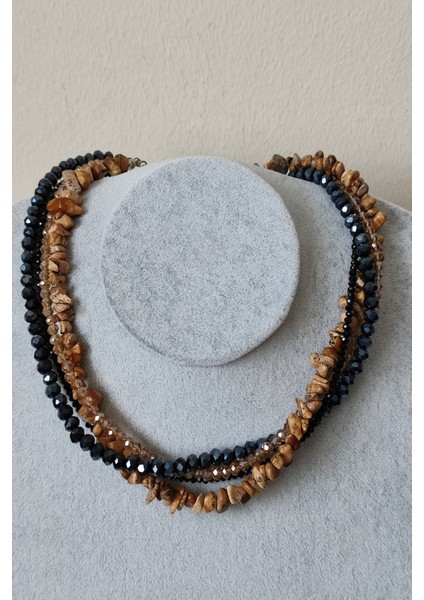 Jasper Kırıktaş Doğaltaş , Kristal Boncuk Kolye