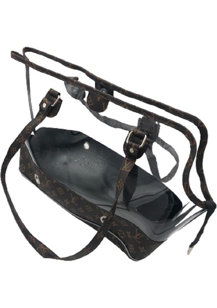 Küçük Irk Köpek Askılı Şeffaf Taşıma Çantası Gri 49 x 15 x 30 cm modelleri