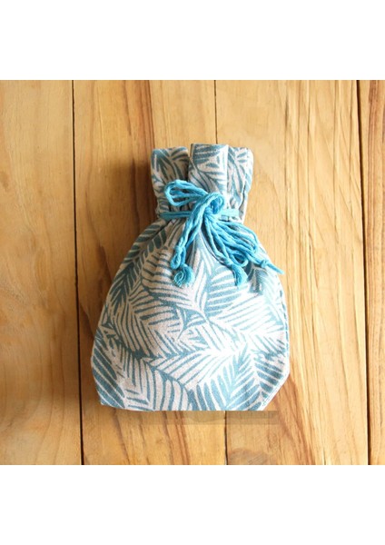 -Mini Kese (Tekli)- Açık Mavi - Çevre Dostu - Kanvas - Kumaş