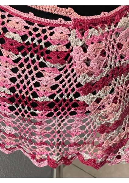 El Örgüsü Pembe Deniz Havuz Plaj Pareo Etek Bağlamalı