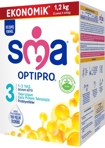 Optipro 3 1200 gr (2x600g) /1-3 Yaş Devam Sütü