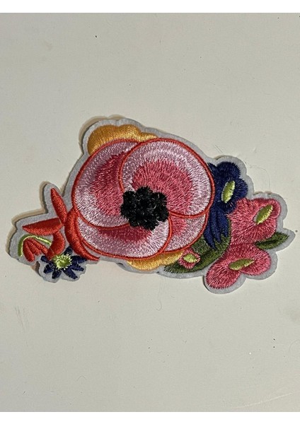 13X8 cm Nakış Işleme Çiçek Aplike Arma Yama Aksesuar