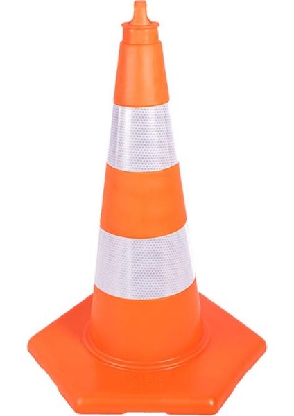 52 cm Kırılmaz Trafik Konisi 0,9 kg Çift Reflektifli