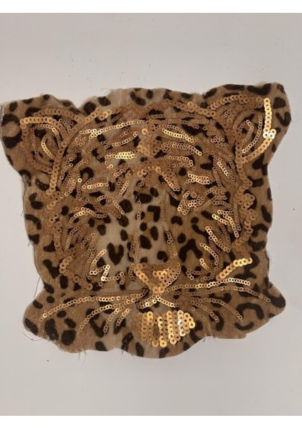 18X21 cm Pul Payetli Leopar Ince Kadife Aplike Arma Yama Aksesuar fiyatları