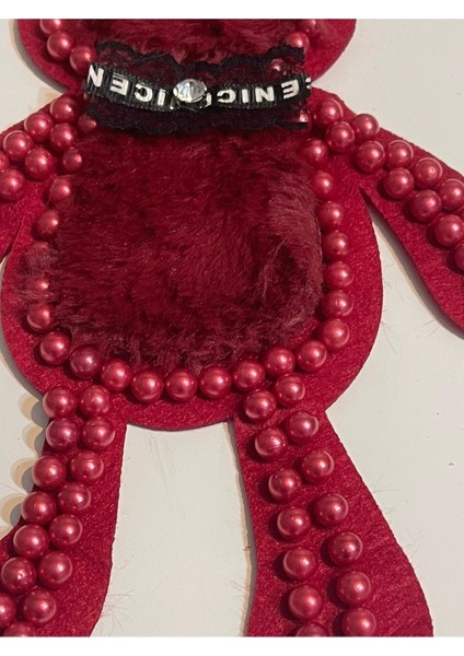25X16 cm Boncuklu Peluş Ayı Aplike Arma Yama Aksesuar fiyatları