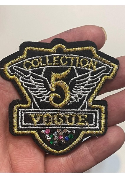 6x6 cm Altın Sarısı Nakış Işleme Aplike Yama Arma