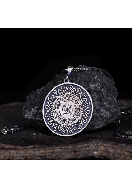 Ayetel Kürsi Yazılı Model 925 Ayar Gümüş Kolye