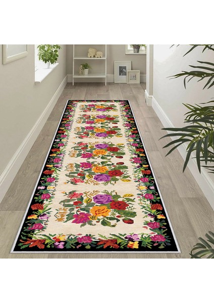 Dekoratif Özel Tasarım Kaydırmaz Taban Ince Yıkanabilir Yolluk