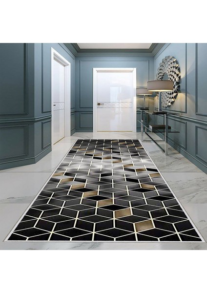 Dekoratif Özel Tasarım Kaydırmaz Taban Ince Yıkanabilir Yolluk