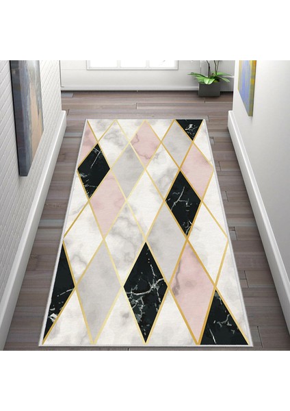 Dekoratif Özel Tasarım Kaydırmaz Taban Ince Yıkanabilir Yolluk