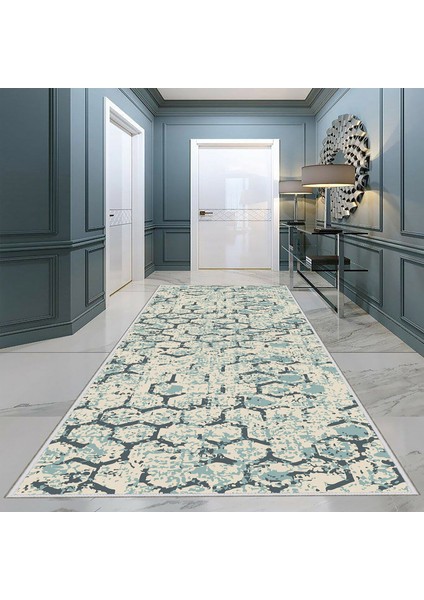 Dekoratif Özel Tasarım Kaydırmaz Taban Ince Yıkanabilir Yolluk