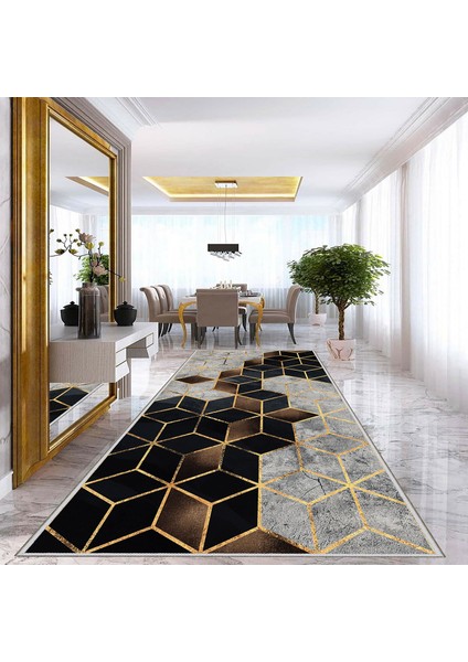 Dekoratif Özel Tasarım Kaydırmaz Taban Ince Yıkanabilir Yolluk