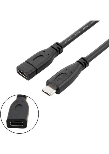 USB 3.1 Tip-C Kablo Erkek / Kadın Uzatma Kablosu Şarj Kablosu Kablosu 0.2m (Yurt Dışından)