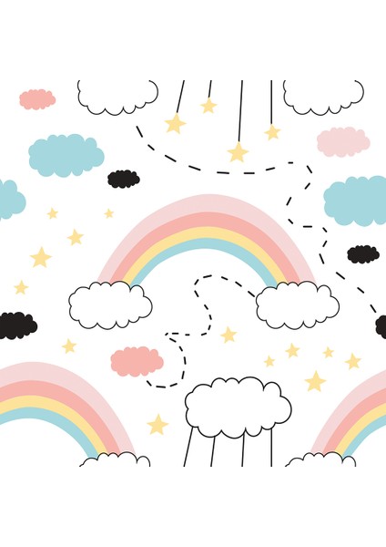 Çocuk Odası - Renkli Gökkuşağı Baskılı Zebra Perde fiyatları