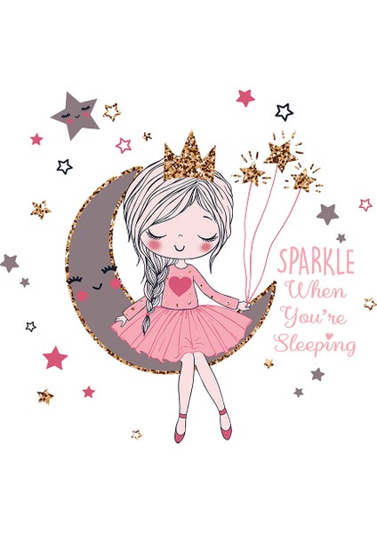 Çocuk Odası - Ayda Oturan Kız Baskılı Zebra Perde fiyatları