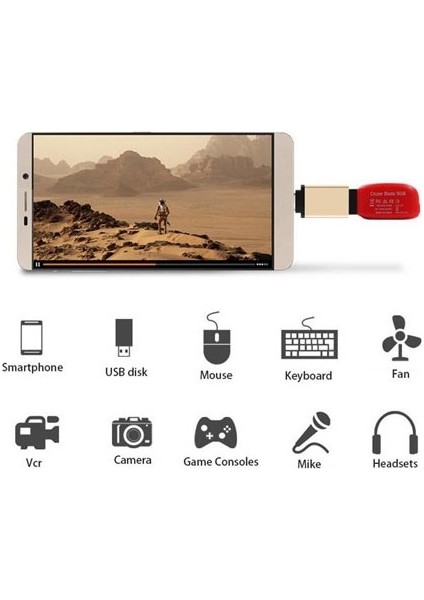Type-C To USB 3.1 Otg - Çevirici Gri-Siyah-Pembe-Kırmızı